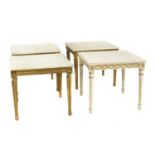 A pair of French design gilt lamp tables