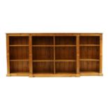 A pine breakfront bookcase,