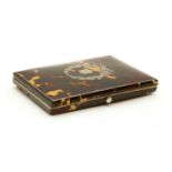 A tortoiseshell, ivory and pique work card case,