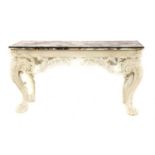 A white painted Rococo console table