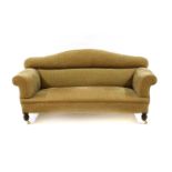 A Victorian two seater camel back sofa,