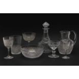 A part suite of cut crystal glass,