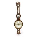 A mahogany wheel barometer,