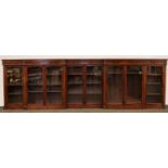 A large Edwardian mahogany breakfront bookcase,