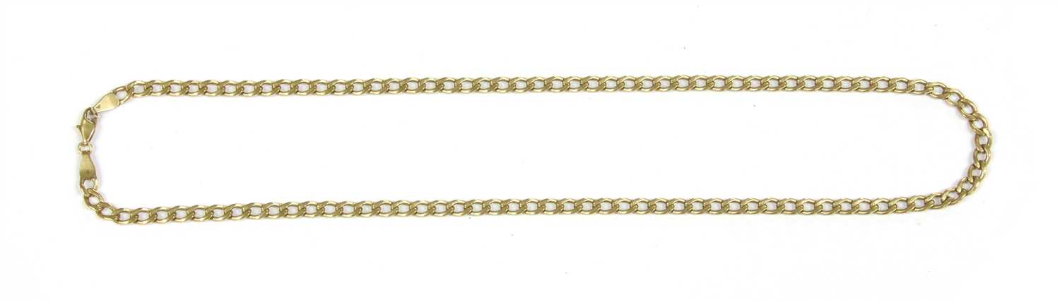 A 9ct gold hollow curb link chain,