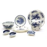 A collection of 18th century blue and white porcelain,