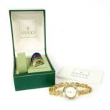 A gold plated quartz Gucci wristwatch,