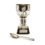A silver trophy,