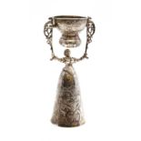 A continental white metal wager cup,