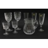 A collection of crystal glassware,