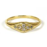 A gold diamond cluster ring,