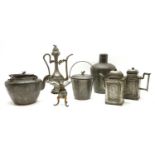 A collection of Chinese pewter,