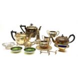 A mixed lot of electroplated items,