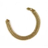 A 9ct gold two row curb bracelet,