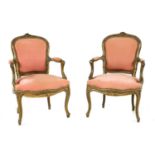 A pair of 20th century fauteuils,