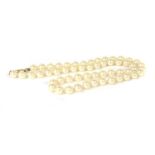 A single row uniform simulated pearl necklace,