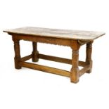 An oak refectory table,