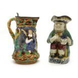 A Minton majolica jug,