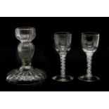 A pair of 18th century drinking glasses c1770,