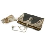 A silver mounted leather purse,