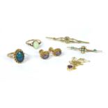 An assortment of gold jewellery,