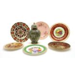 A collection of ceramic plates,