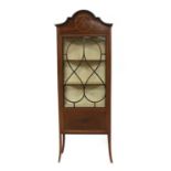 An Edwardian mahogany, marquetry and line inlaid display cabinet,