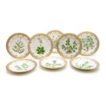 A set of eight Royal Copenhagen 'Flora Danica dessert plates,