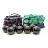 A set of Almark Crusader II lawn bowls,