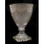 A late 18th century glass rummer,