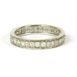 A 9ct white gold diamond eternity ring,