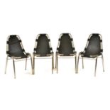 A set of Charlotte Perriand style modern chairs