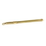 A 9ct gold cocktail swizzle stick,