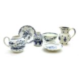 A collection of 18th century blue and white wares,