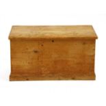 A rectangular pine blanket box,