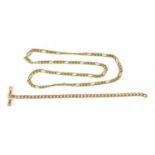 A 9ct gold hollow Figaro curb link necklace,