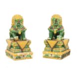 A pair of Chinese temple foo dogs,