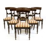A set of six Victorian mahogany bar back single dining chairs,