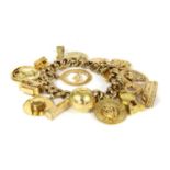 A 9ct gold charm bracelet,