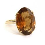 A 9ct gold single stone paste ring,