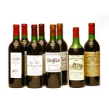 Assorted to include: Ch La Lagune, 1973, one bottle, plus others, 8 bottles total