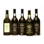 Assorted Dow's: Quinta do Bomfin, 1986, two bottles, 1987, one bottle; plus two others, five total
