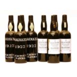 Leacock's, 1933 Malmsey Vintage Madeira, Malvazia, bottled in 1986, eight bottles