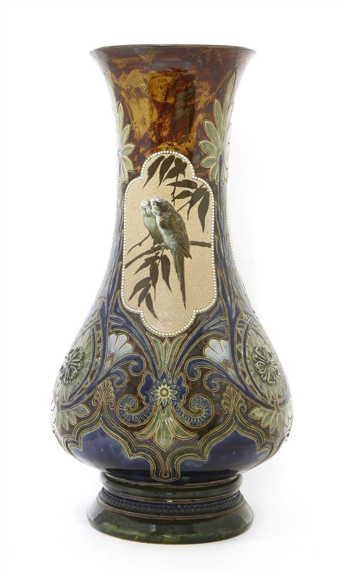 A monumental Doulton Lambeth stoneware vase,