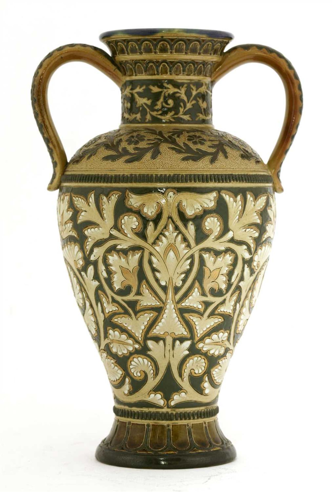 A Doulton Lambeth stoneware twin-handled vase,