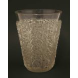 A Lalique moulded glass vase,