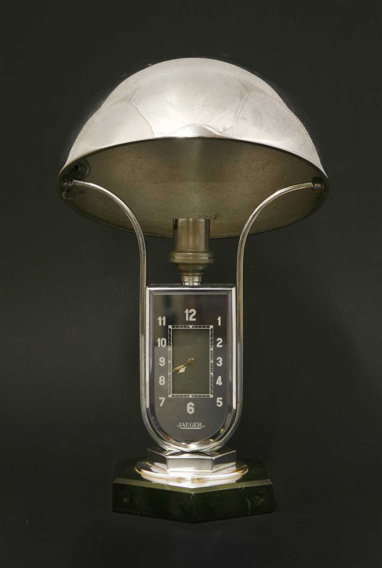 An Art Deco Jaeger-LeCoultre 'Luxhora Duoface' electric chrome table clock, - Image 3 of 5