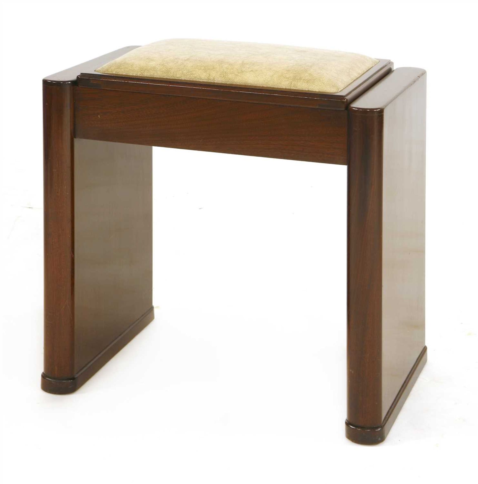 A mahogany piano stool,