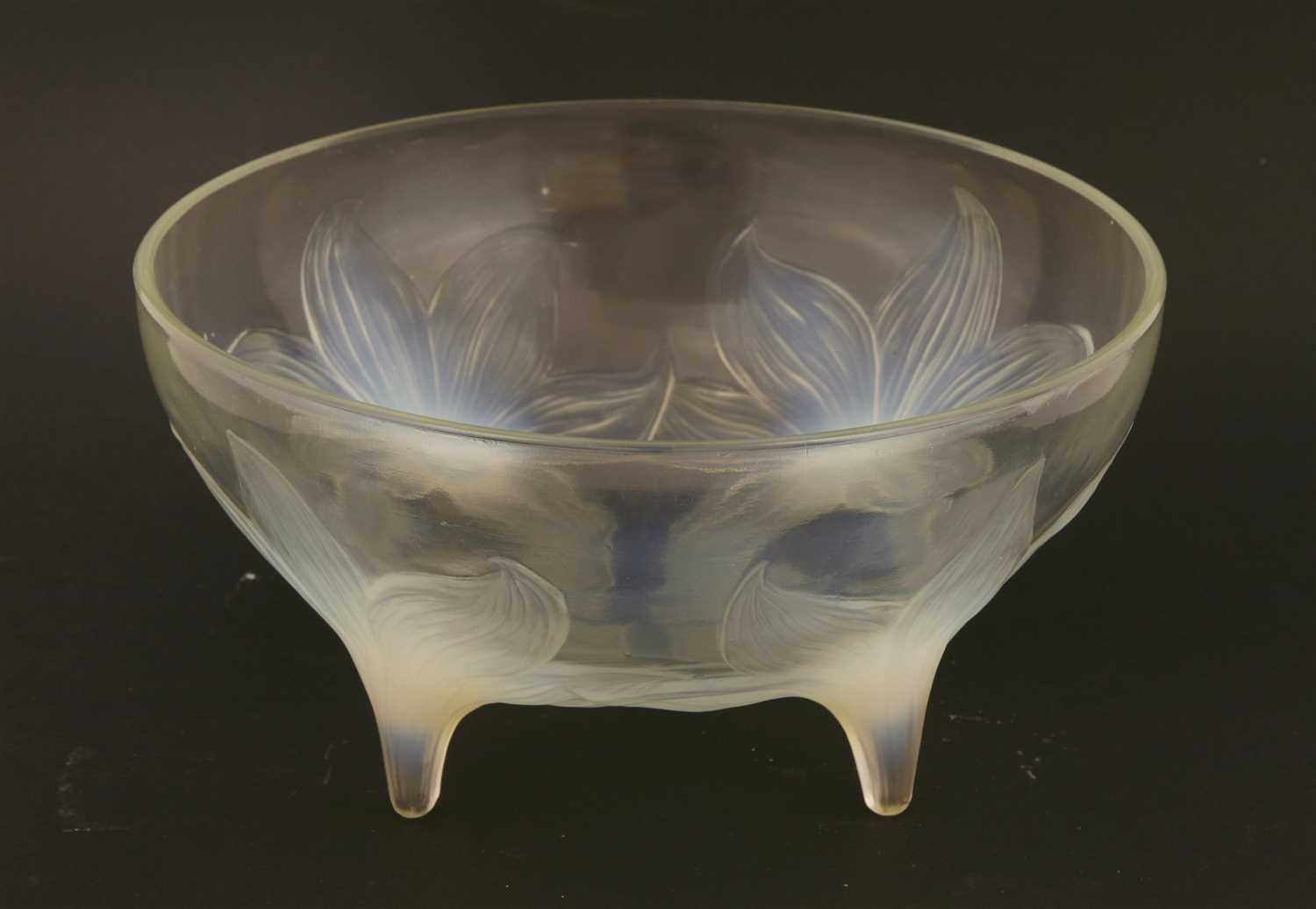 A Lalique 'Lys' glass opalescent bowl, - Image 3 of 3