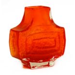 A Whitefriars' orange glass 'TV' vase,